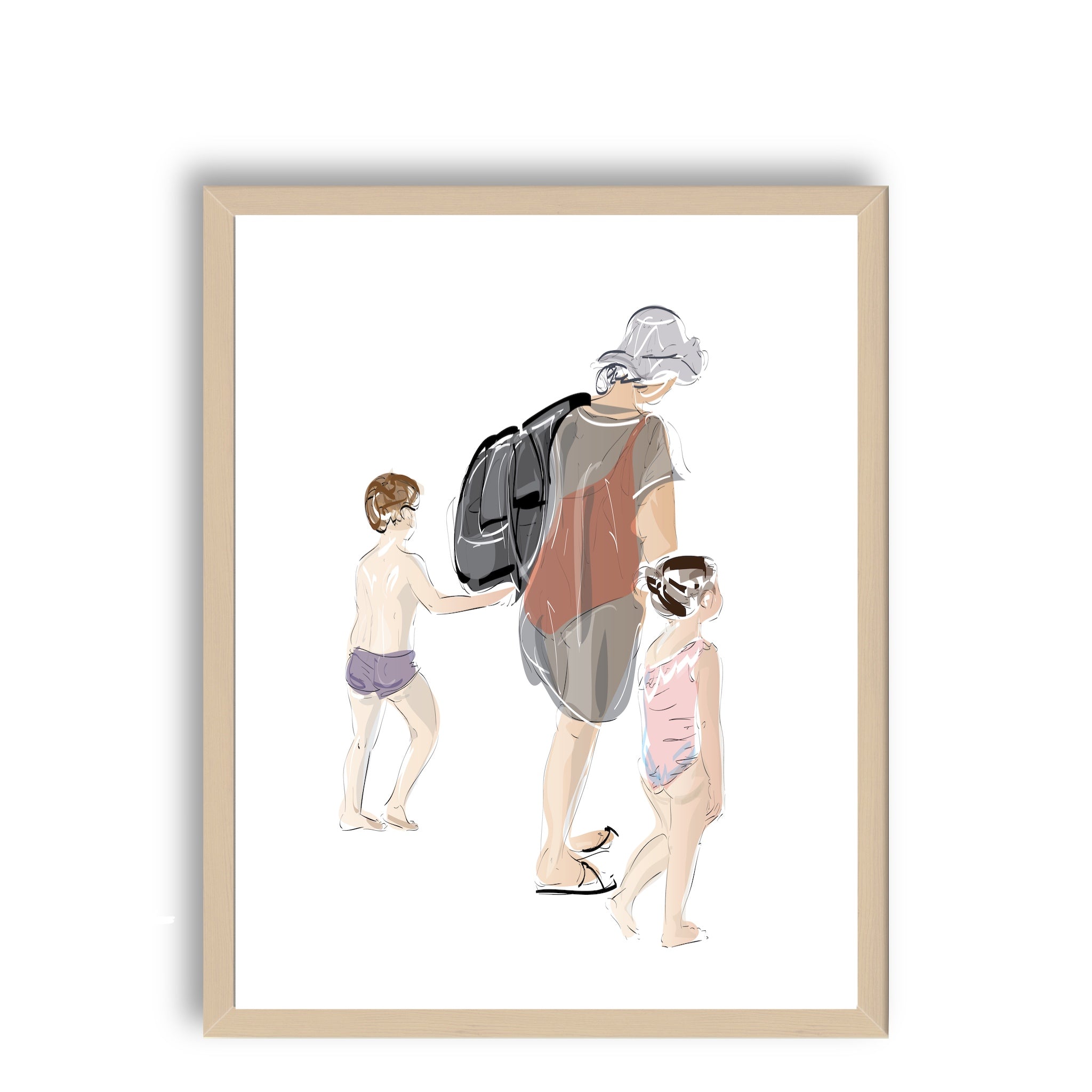 העירוניים - עם הגב לים - אשה עם ילדיה - ILANIT SHAMIA | HOME